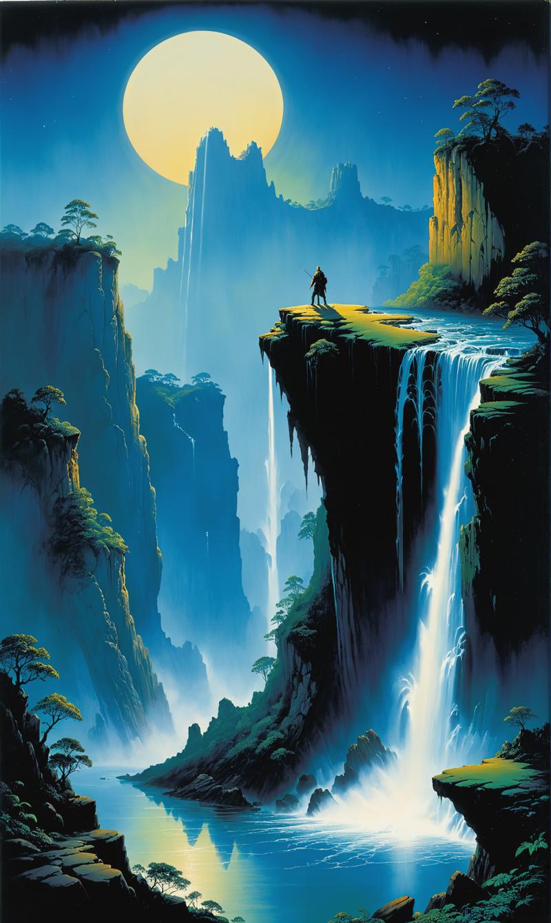 00949-1253397826-a painting of the top of a cliff, night, an album cover, inspired by Roger Dean, waterfalls and lakes, Close to the edge_lora_xl.png